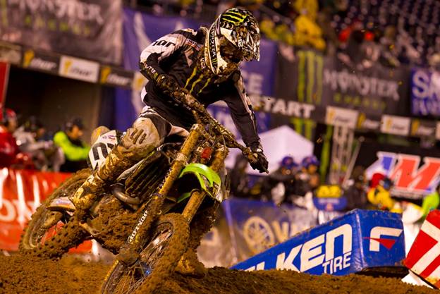 Atl pre 1 Heading into Atlanta’s race at the Georgia Dome this Saturday, Monster Energy Kawasaki’s Ryan Villopoto sits in first place, three points ahead of San Manuel Yamaha’s James Stewart. (Photo Credit: Hoppenworld.com)