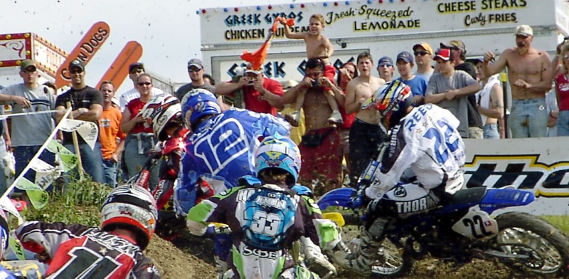 Mt. Morris fans Some of the most avid motocross fans in the country can be found at High Point Raceway in Mt. Morris, Pa. Here’s an example: Check out the fan’s reactions to the tight racing action at the AMA 250 Motocross National at High Point in 2003. (Larry Lawrence photo)