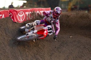 After his first Supercross class career victory last weekend in Houston, American Honda’s Trey Canard sits comfortably in third place, 20 points behind the leader. (Photo Credit: Hoppenworld.com)