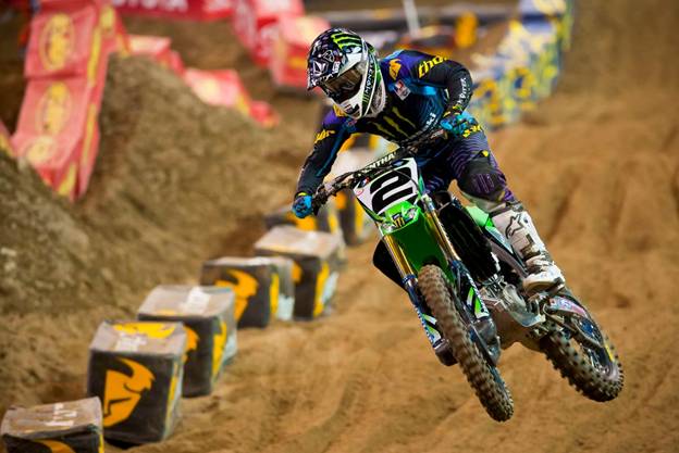 IndySX post 1 Monster Energy Kawasaki’s Ryan Villopoto will look to keep the momentum going heading into Jacksonville, where he took the victory one year ago. (Photo Credit: Hoppenworld.com)