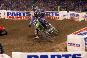IndySXpre 2 Monster Energy Kawasaki’s Ryan Villopoto currently controls the points lead in the Supercross class with 196 points. A win this weekend will mark the 14th victory of his career. (Photo Credit: Hoppenworld.com)