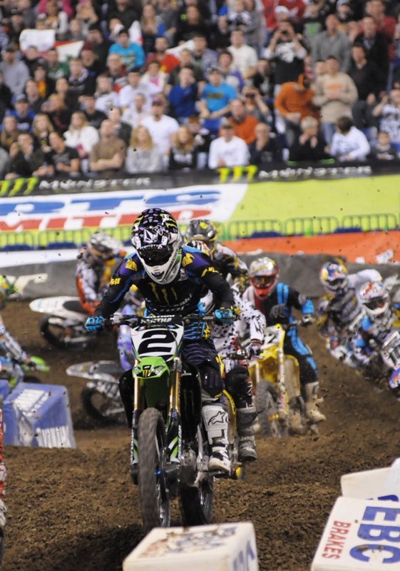Villopoto at Indy SX Ryan Villopoto made it three in a row with his victory in Lucas Oil Stadium Saturday night. (Larry Lawrence photo)