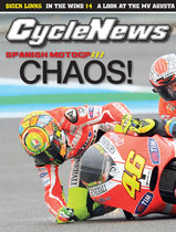 Gold & Goose captured the Rossi/Stoner accident and it made the cover of this week's Cycle News.