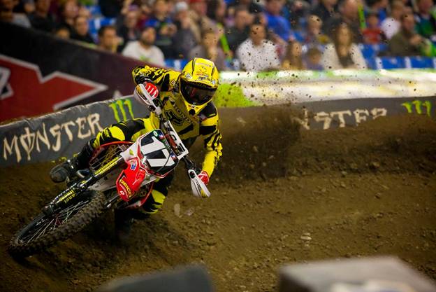 Dallaspre3 Justin Barcia currently controls the points lead in the Eastern Regional Supercross Lites class by 16, trailed by Dean Wilson and Ryan Sipes. (Photo Credit: Hoppenworld.com)