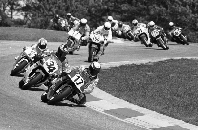KRJR - march'91 Kenny Roberts Jr. leads the pack early in the WERA Air-Tech Formula 2 race at Road Atlanta in March of 1991. It marked Roberts’ American pro debut. Roberts Jr., on a Yamaha TZ250, is leading local hero Franklin Knight on his Honda CBR600. D’Aluisio is just behind Knight. (Larry Lawrence photo)