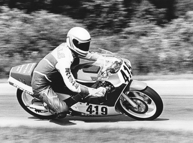 Paul Mills accelerates his Honda RS250 out of a corner at Blackhawk Farms Raceway in a WERA Formula 2 race in the mid-1980s. Mills had some great results on this RS at tracks like Blackhawk Farms, Grattan and Indianapolis Raceway Park. (Larry Lawrence photo)