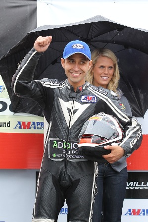 David Gaviria - Utah LTD Racing’s David Gaviria leads the AMA Pro West Division SuperSport points after earning second in a wet race at Miller Motorsports Park in Utah on Sunday.