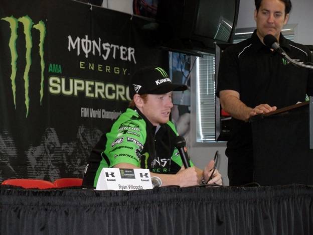 Current Supercross class points leader Ryan Villopoto who holds a nine-point advantage over Chad Reed discusses his game plan for this Saturday’s season finale. (Photo Credit: Feld Motor Sports)