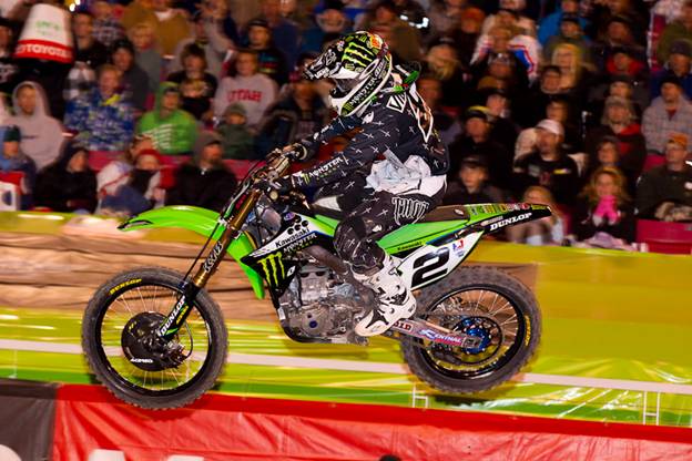 VEGAS 1 A win last weekend in Salt Lake City extended Ryan Villopoto’s points lead to nine points. Villopoto leads the Supercross class in wins this season with six. (Photo Credit: Brian Robinette)