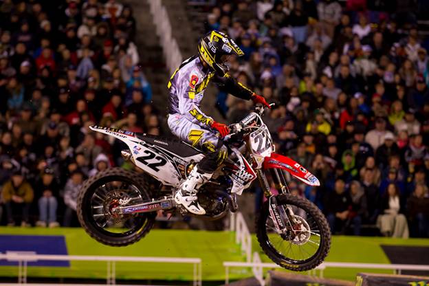 VEGAS2 Two-time Monster Energy Supercross champion Chad Reed sits in second place, nine points behind leader Ryan Villopoto heading into the season finale from Las Vegas’ Sam Boyd Stadium this Saturday. (Photo Credit: Brian Robinette)