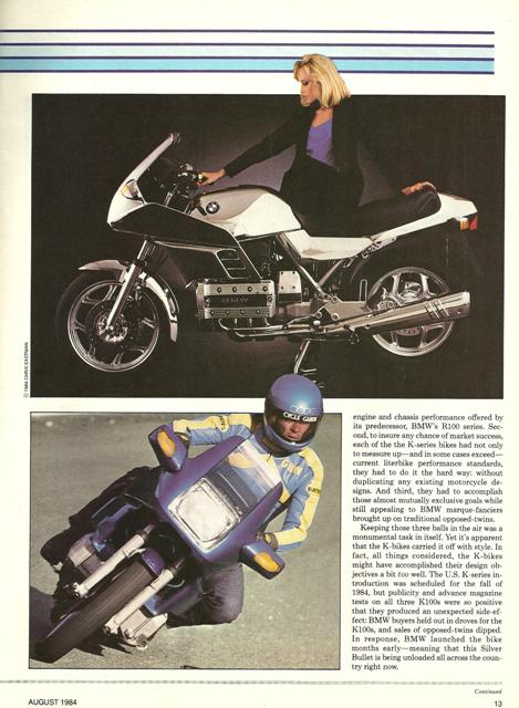 Chrome The 1984 BMW K100RS in total bling as done by Cycle Guide Magazine for its aptly named Silver Bullet Awards and the top honor, The Motorcycle of the Year.