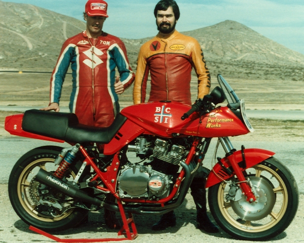 WP_Katana_16-sm ?? and Wendell Phillips pose for a photo with their Suzuki Katana endurance racing machine. Phillips went from racing local West Coast endurance events to heading up two-time AMA Endurance racing champions Lockhart Racing. Look for my profile of Phillips in next week’s Cycle News. (Wendell Phillips Collection)