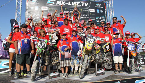 the U.S. Junior Motocross Team won the 2011 FIM Junior Motocross World Championships in Cingoli, Italy, on Aug. 13-14. (Courtesy AMA)