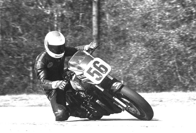 Deano Swims races the legendary Battle Axe, a highly modified Honda CB1100F, at Roebling Road in the mid-1980s. This incredibly fast motorcycle was one of the winningest machines in all of WERA racing in the mid-1980s. Swims even won races on Battle Axe well into the Suzuki GSXR era. (Larry Lawrence photo)