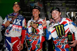 3564_15806_team_usa_goldmedals_mxon_2011_a02 Dungey, Baggett and Villopoto celebrate another triumphant effort. (Courtesy Racer X Online)