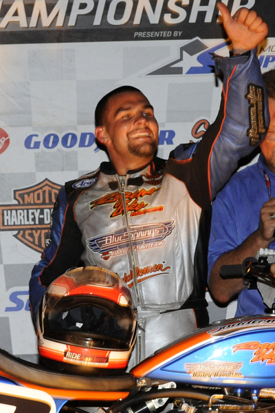 AMA Pro Racing Grand National Half Mile Jared Mees won his fourth Grand National of the season in Knoxville, Iowa.