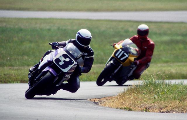 Solmax - Grattan Solmax Racing was one of the leading WERA National Endurance teams of the mid-to-late 1980s. The Georgia-based team was strong even before picking up a young first-year expert named Scott Russell. This photo was probably from 1985 at Grattan Raceway with Terry Bailey riding. (Larry Lawrence photo)