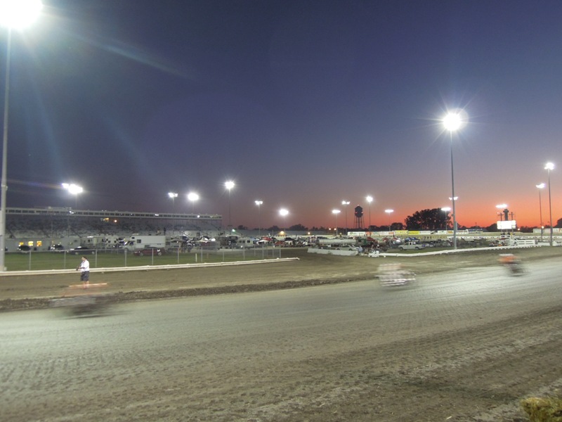 AMA Grand National qualifying races at twilight at Knoxville Raceway on Sept. 10, 2011. (Larry Lawrence photo)