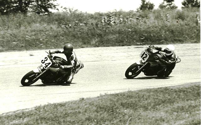 Key - Johnston Grattan '85 Ed Key and Ralph Johnston had a great race in a WERA C Production final at Grattan Raceway on July 28, 1985. This was a Yamaha-paying money race and veteran Key was able to hold off the young up-and-coming Johnston for the victory. (Larry Lawrence photo)