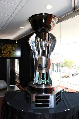 Monster Cup 2 The Monster Energy Cup stands five feet tall and weighs 217 pounds. (Feld Motor Sports)