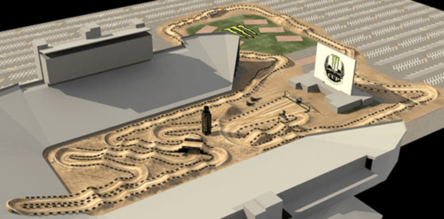 Monster Energy Cup track 2 The collaboration between McGrath, the king of supercross, and Carmichael, the greatest rider of all time, has produced the world’s longest stadium racetrack, consisting of motocross and supercross obstacles.