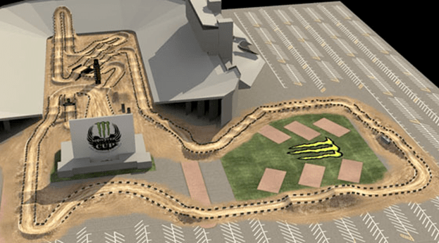 Monster Energy Cup track 3 The Monster Energy Cup posts a $250,000 purse, awarding the winner a $100,000 check, and for the “first time ever,” $1 Million will be paid to a rider that wins all three main events.