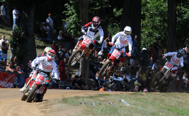 Peoria landing The suspension on Stephen Vanderkuur’s is fully compressed as he lands the jump in qualifying at the Peoria TT earlier this summer. Vanderkuur finished third in the Pro Singles race. (Larry Lawrence photo)