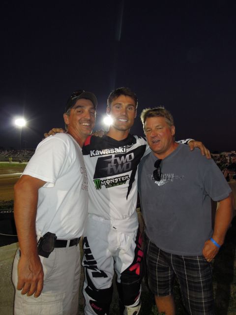 Osowski, Wiles, Heino Sean Osowski, Henry Wiles and Jeff Heino hanging out at local flat track race in Indianapolis during MotoGP weekend this past summer. (Larry Lawrence photo)