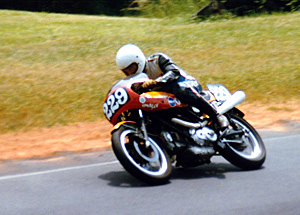 Bud road racing his Ducati.
