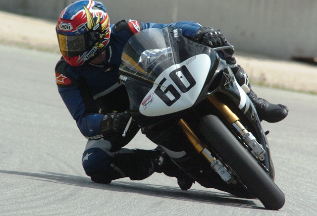 Fryer, Greg - Elkhart '05 Greg Fryer leans his Fryer Racing/Yamaha USA Yamaha YZF-R1 into a turn at Road America in Elkhart Lake, Wisconsin, during the second race of the AMA Superbike Championship event there in 2005. (Larry Lawrence photo)