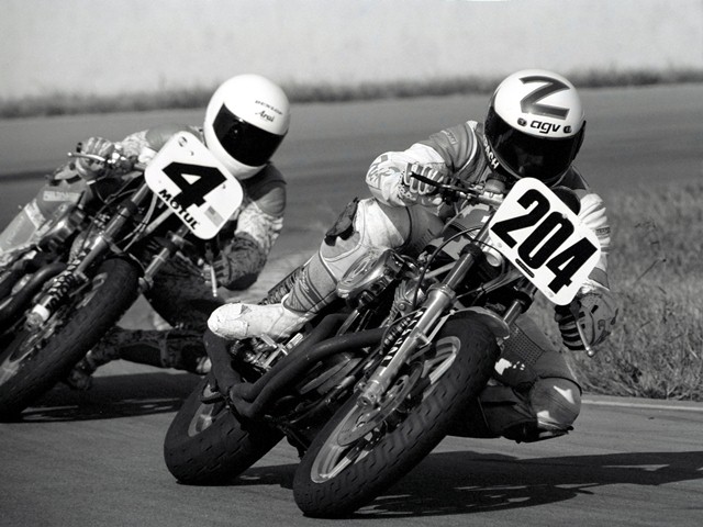 Zampach-Nobles - Topeka '91 The 1991 Harley-Davidson 883 Sportster (called at the time U.S. Twin Sports) Championship was one of the best in the history of the series. Pictured here at the Topeka round that season are the two main players in that year’s title battle – Scott Zampach (No. 204) and Tripp Nobles (No. 4). (Larry Lawrence photo)