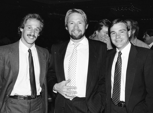Pritz, Buzz 1 Buzz Pritz (in the middle) with Formula USA’s Doug Gonda (left) and Thom Simpson (right) at the WERA Banquet in 1989. (Larry Lawrence photo)