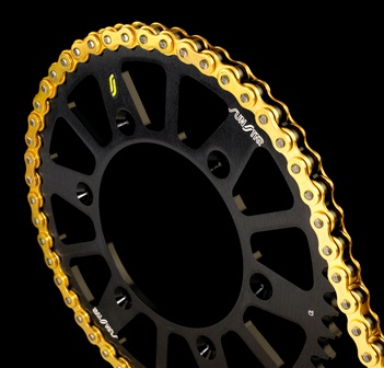 sunstar_black_ano Sunstar's new 520 MXR1 Works chain and Triplestar aluminum sprockets are the dynamic duo of motocross and off-road drive systems.