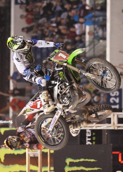 Ryan Villopoto blew the Supercross series wide open with his victory in Indy Saturday night. (Larry Lawrence photo)