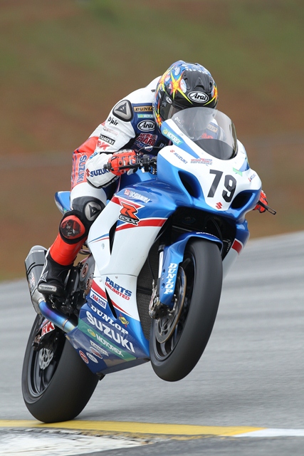 Yoshimura Suzuki’s Blake Young scored a thrilling, come-from-behind win on Saturday and a well-earned podium finish on Sunday. (Brian J. Nelson photo)