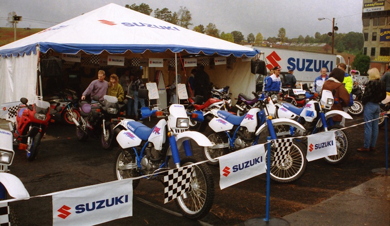 Suzuki motorcycles on display at the 1993 WERA Grand National Final. (Larry Lawrence photo)