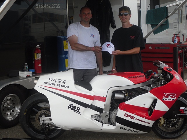 Left: Eric Paquette, owner of DAS Performance and the record-setting GSX-R1100; Right: racer Thomas Cronan.