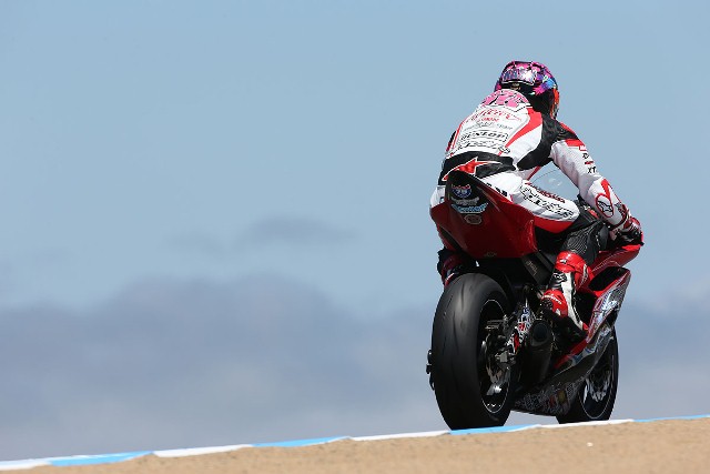 FriLTDLaguna04-sm LTD Racing’s Huntley Nash was 12th in the single AMA Pro Daytona SportBike session on Friday at Laguna Seca and the young rider feels he can improve on that mark during the rest of the USGP weekend. (Brian J. Nelson photo)
