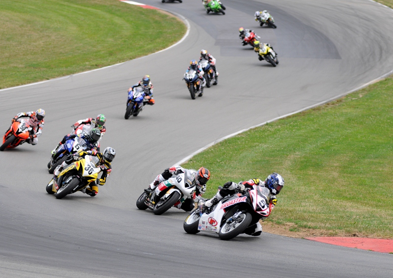 M4 Broaster Chicken Suzuki's Dane Westby put on a magnificent performance to claim a clutch final-lap victory in Saturday's AMA Pro Daytona SportBike shootout at Mid-Ohio. (Larry Lawrence photo)