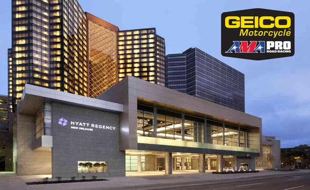 GEICO-Motorcycle-AMA-Pro-Road-Racing-2012-Awards-Banquet-Hyatt-Regency-New-Orleans AMA Pro Racing officials announced today that the Hyatt Regency New Orleans will be the host venue for the GEICO Motorcycle AMA Pro Road Racing 2012 season awards celebration.