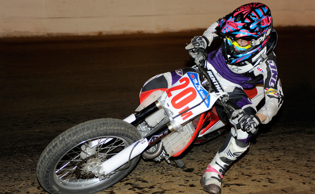 jacob-lehmann-ama-pro-flat-track-castle-rock Jacob Lehmann took full advantage and smoothly pulled clear. "I rode some Supermoto, but this is a different world," said Lehmann. "I came here tonight just hoping to make the main. Then I won my heat and I thought I might do pretty good. I got lucky on the restart and I was just thinking please don't red flag it again." (Dave Hoenig photo)