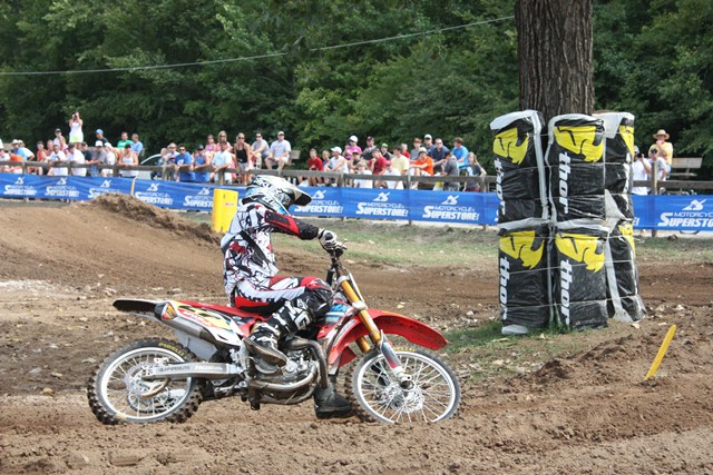 Shane McElrath in the 450B Modified class, the fastest rider overall during the event.