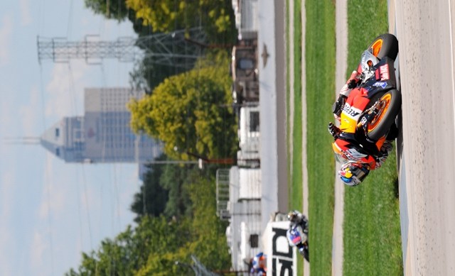 Dani Pedrosa became the first MotoGP rider to win the Red Bull Indianapolis GP twice and turned up the heat on World Championship leader Jorge Lorenzo with a dominant victory Sunday, Aug. 19 at the Indianapolis Motor Speedway. (Larry Lawrence photo)