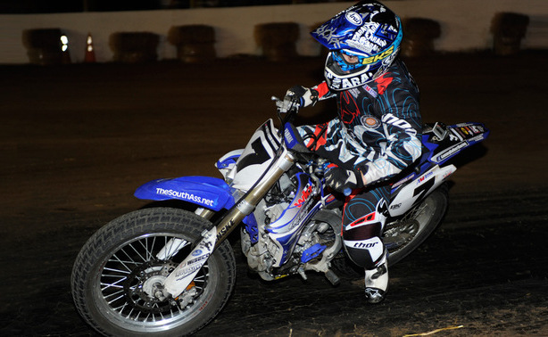 sammy-halbert-castle-rock-tt-race-recap-2012-ama-pro-flat-track The night was a big "homecoming" for Sammy Halbert (Fredericktown Yamaha) along with several other series regulars, but it was Halbert, who had started his motorcycle racing career on the slick little TT, who came out on top. (Dave Hoenig photo)
