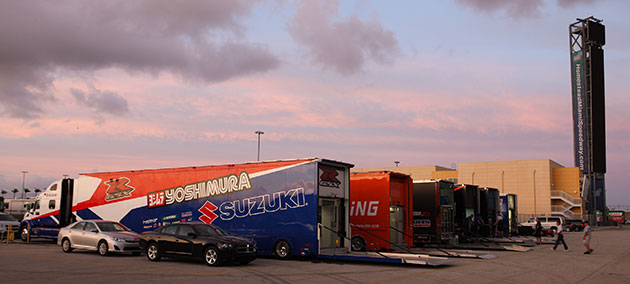 FoodTruckInvasion-BikeNight-Homestead-Miami-Speedway M1 PowerSports is hosting a Food Truck Invasion and Bike Night at Homestead-Miami Speedway tonight, September 20, 2012 from 6:00 p.m. to 11:00 p.m. to kick off this weekend's Triumph Big Kahuna Miami presented by Dunlop Tire and LeoVince.