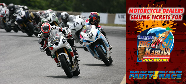 M1 9-4-2012 Fans in the Miami area looking to purchase their tickets in advance of the GEICO Motorcycle AMA Pro Road Racing event only need to go as far as their favorite motorcycle dealer.