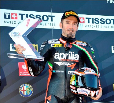 Nurburgring_Biaggi_Tissot-Superpole-sm In near-perfect riding conditions Max Biaggi (Aprilia Racing) set a new track best of 1 minute 53.855 seconds at the Nürburgring to secure his first Tissot-Superpole win of the year.