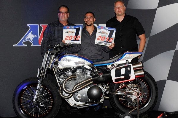 craigjaredbrent1 Jared Mees with team owner Craig Rogers and mechanic Brent Armbruster.