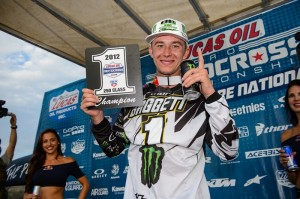 Kawasaki rider Blake Baggett will defend his inaugural pro title against the rising stars of the sport in the 250 Class. (Courtesy Simon Cudby)  
