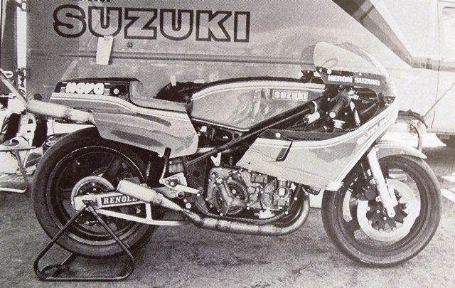 The 1980 Herron Suzuki RG500 that Randy Mamola rode to victory in the AMA road race national at Laguna Seca in 1981.